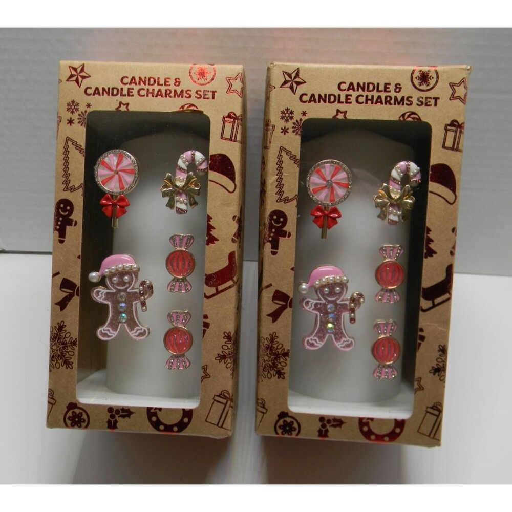 Candle & Candle Charms Set Easy DIY Craft Christmas Bling Set of 2 Gift NIB